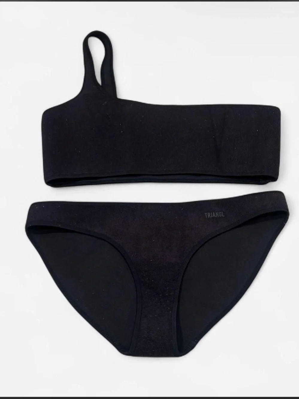 triangl swimwear Black Asymmetric One-Shoulder Bikini